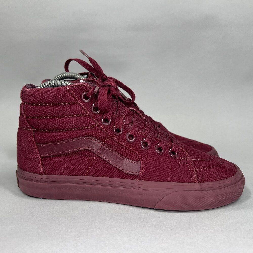 Vans Old‎ Skool Shoes Women's Size 6 Maroon Canvas High Athletic Skate Sneakers